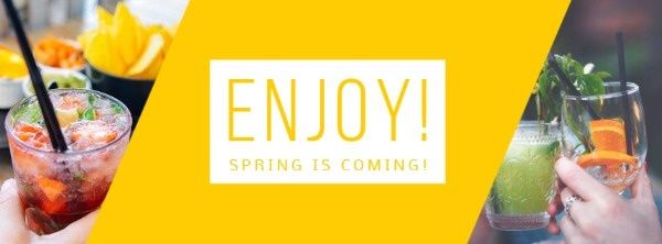 season, enjoy, drinking, Spring Color Facebook Cover Template