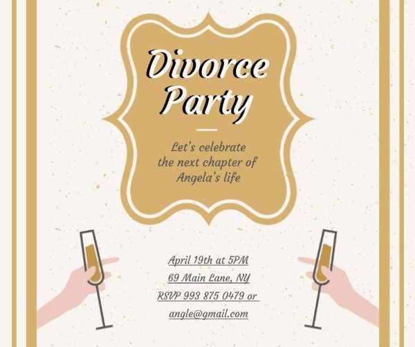 marriage, life, love, Divorce Party Facebook Post Template