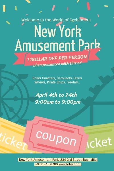entertainment, leisure, entertainment park, Amusement Park Ads Pinterest Post Template