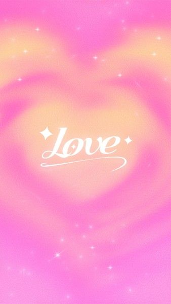 love, y2k, Pink Retro Dreamy Heart Mobile Wallpaper Template