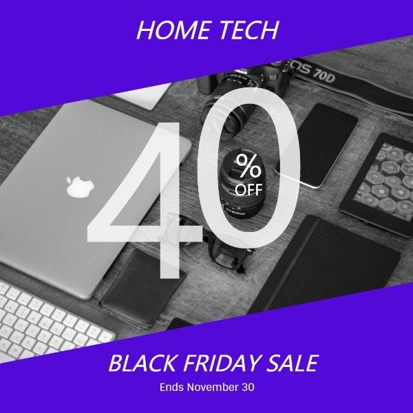 eletronics, accessories, gadget, Black Friday Home Tech Sale Instagram Post Template