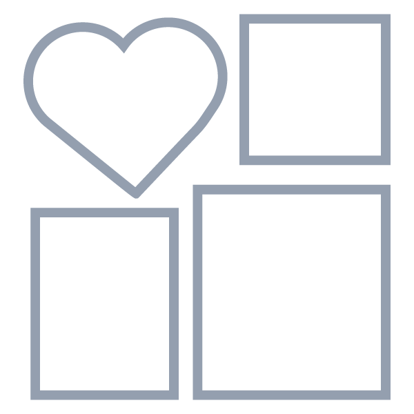4, four, rectangle, Square Heart Collage Blank Classic Collage Template