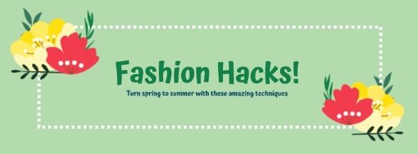 spring, season, summer, Green Fashion Haul Banner Facebook Cover Template