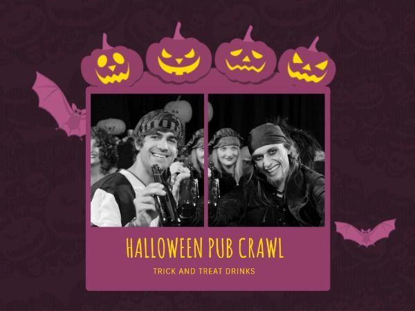 happy halloween, greeting, wishing, Halloween pub party Card Template