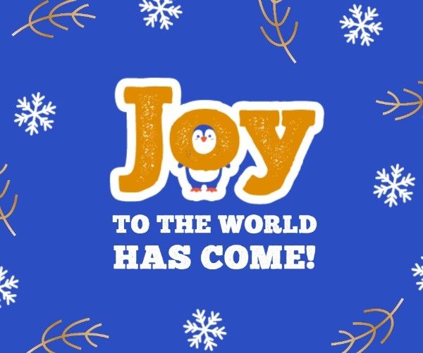 snow, merry christmas, card, Blue Joy Penguin Christmas Wishes Facebook Post Template
