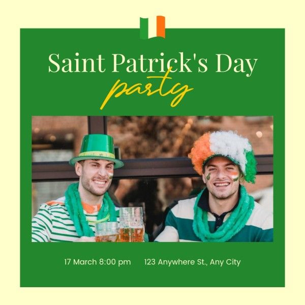 st patricks day, happy st patricks day, st. patrick, Green Beer Party Saint Patricks Day Instagram Post Template