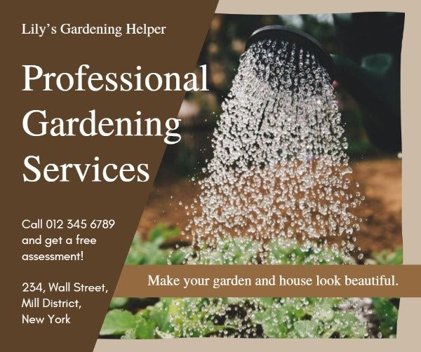 Brown Planting Gardening Service Facebook Post
