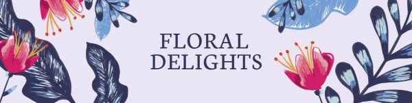 Navy Blue Floral Delights ETSY Cover Photo