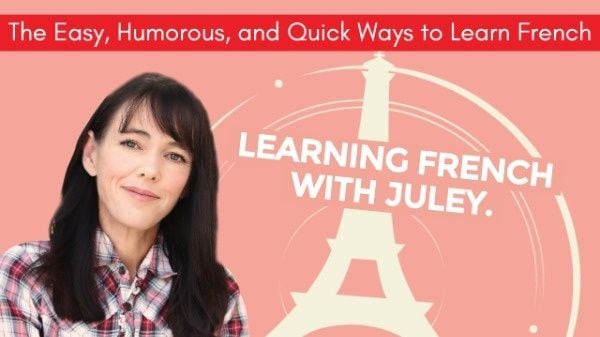 study, language, knowledge, Simple Pink Learning French Lesson Youtube Channel Art Template