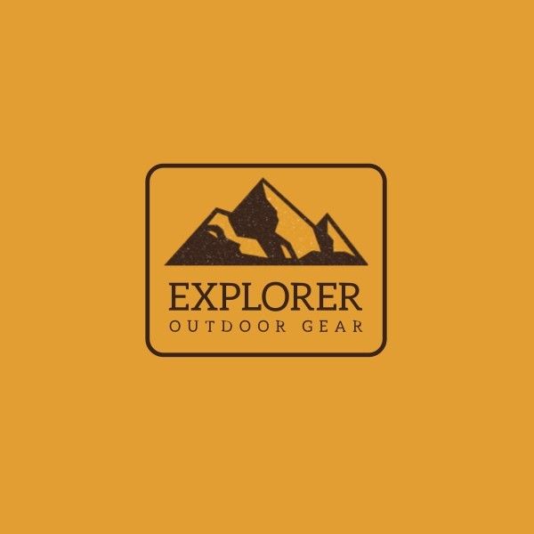 mountain, hiking, hospitality, Yellow Explorer Club Sport Brand Logo Template