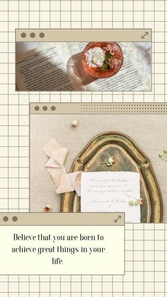 collage, ui digitalism, Beige Interface Montage Mobile Wallpaper Template