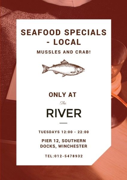 ad, advertisement, advertising, Seafood Special Offer Poster Template