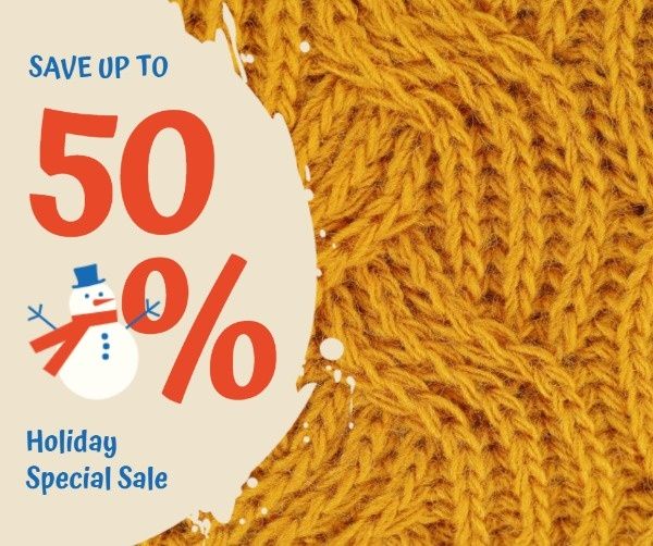 fashion, sales, promo, Christmas Sweater Sale Banner Ads Facebook Post Template