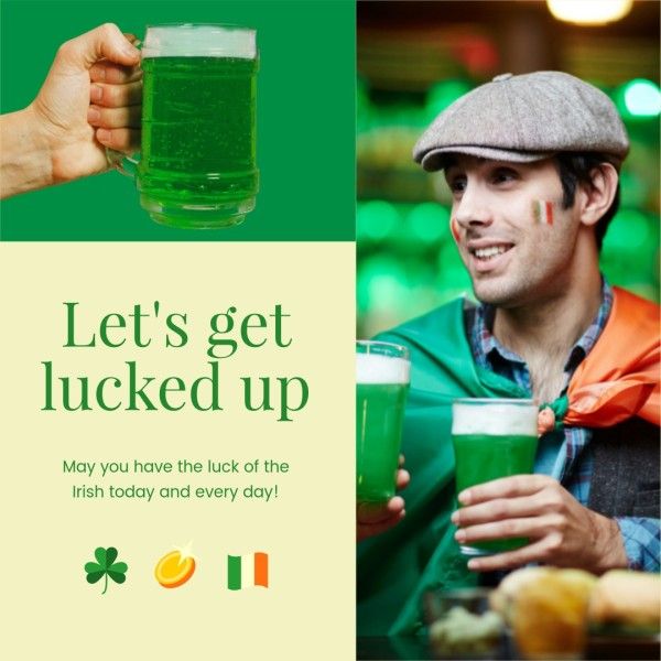 st patricks day, happy st patricks day, st. patrick, Green Beer Saint Patricks Day Instagram Post Template