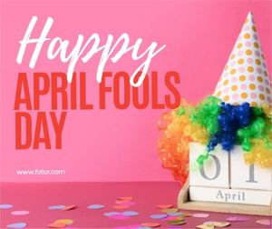 greeting, celebration, festival, Minimal Pink Happy April Fools' Day Facebook Post Template