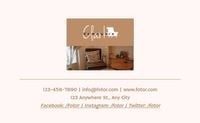 sofa, e-commerce, sale, Modern Minimal Homeware Store Business Card Template