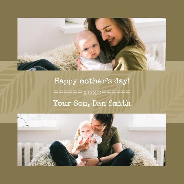 greeting, celebration, celebrate, Happy Mother's Day Simple Collage Instagram Post Template
