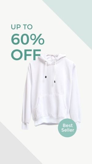 白と緑のシンプルな衣料品販売製品写真 Instagram Story