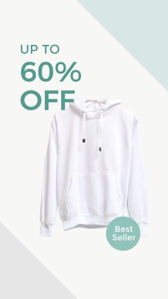 promotion, hoodie, sweatshirt, White And Green Simple Clothing Sale Product Photo Instagram Story Template
