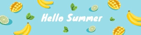 fruit, healthy food, studio, Hello Summer LinkedIn Background Template