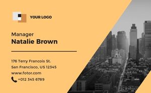 Black And Yellow Marketing Business Introduce Business Card
