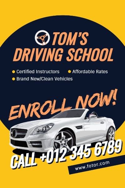 driver, driving license, course, Driving School Pinterest Post Template