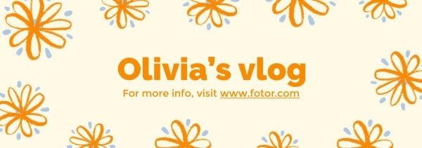 design, vlog, minimalist, Orange Flowers Background Banner Tumblr Banner Template