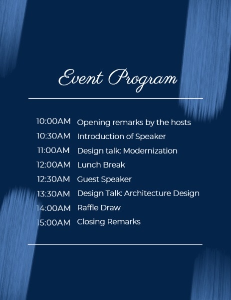 Blue Architecture Design Event Program Program