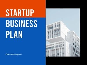 designer, designers, graphic design, Blue And White Startup Business Plan Presentation 4:3 Template