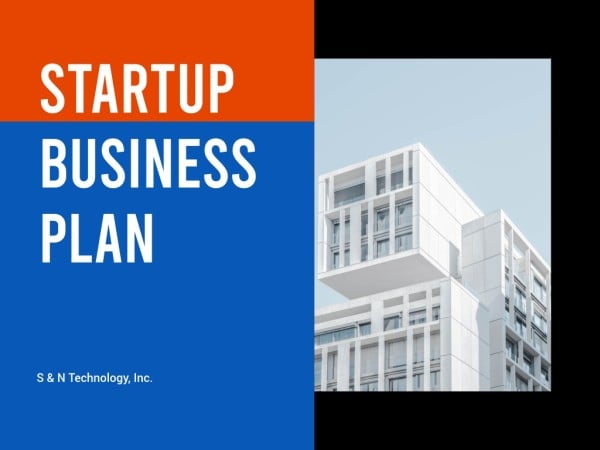 Blue And White Startup Business Plan Presentation Presentation 4:3