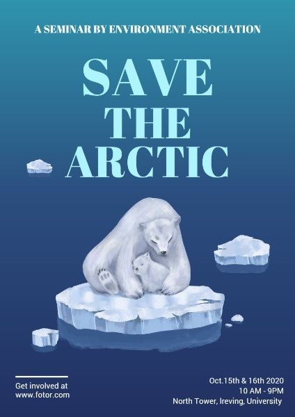 weather, environment, life, Save The Arctic Poster Template