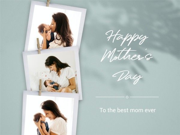 Green Minimal Polaroid Mother's Day Photo Collage 4:3