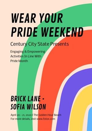 life, activity, present, Rainbow Pride Weekend Poster Template