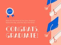 graduate, wishes, academy, Congrats Graduation Card Template