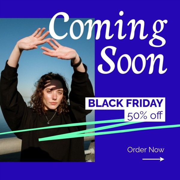 promotion, coming soon, new arrival, Purple Black Friday Fashion Collection Marketing Branding Instagram Post Template