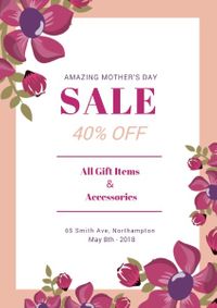 mothers day, business, marketing, Mother's Day Accessories Sales Flyer Template