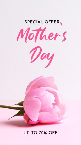 mothers day, mother day, promotion, Pink Floral Mother's Day Sale Instagram Story Template