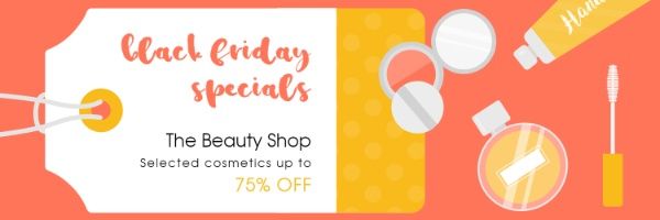 promotion, retail, sale, Cosmetics Black Friday Twitter Cover Template
