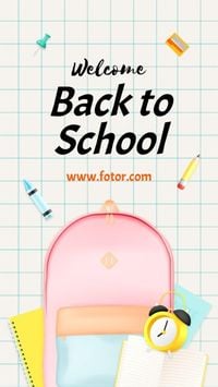 education, welcome, learning, 3d Illustration Modern Back To School Instagram Story Template