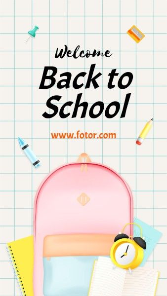 education, welcome, learning, 3d Illustration Modern Back To School Instagram Story Template
