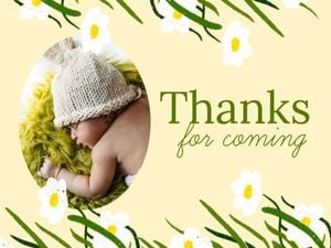 love, thanks, bear, Yellow Baby Shower Thank You Card Template