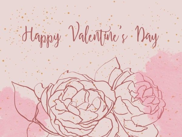 festival, celebration, love, Pink Flower Valentine Card Template