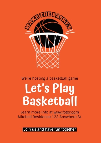 篮球比赛活动 英文海报