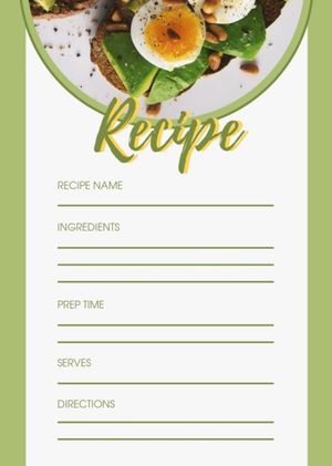 緑と白の卵アボカドのレシピカード レシピカード