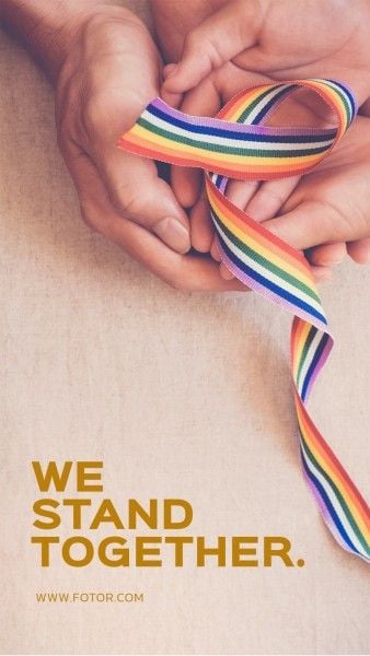 equality, support, love, Brown Simple Holding Hands Lgbtq Pride Month Instagram Story Template