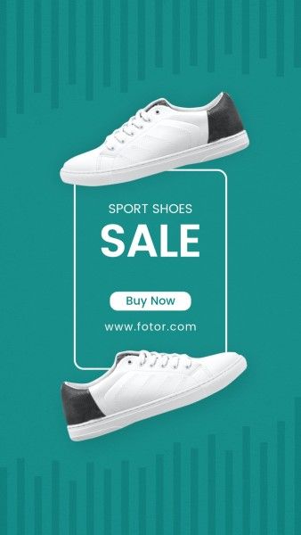 product, product photo, promotion, Green Simple Modern Sports Shoes Sale Instagram Story Template
