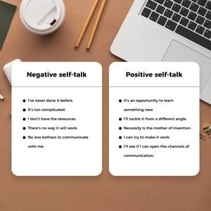 comparison, compare, versus, Negative Self-talk VS Postive Self-talk Instagram Post Template