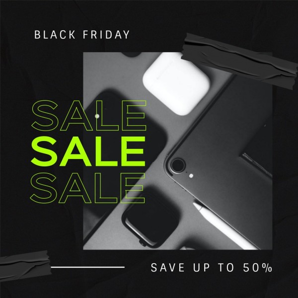 Black Electronics Black Friday Sale Instagram Post