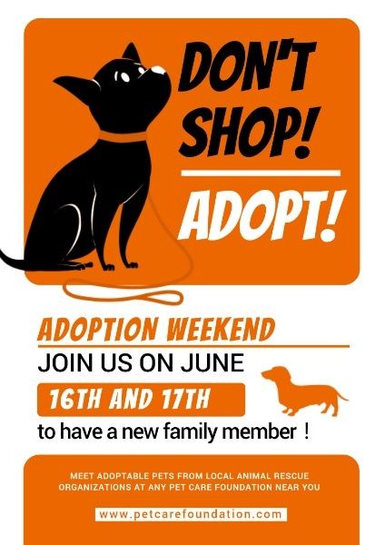 pets, posters, introductions, Adoption Weekend Poster Template