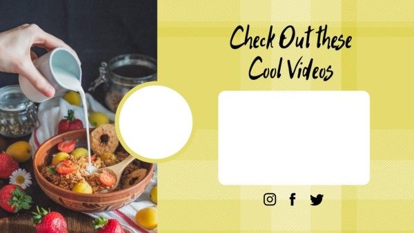 hit, milk, oat, Yellow Social Media Video Background Subscribe Youtube End Screen Template